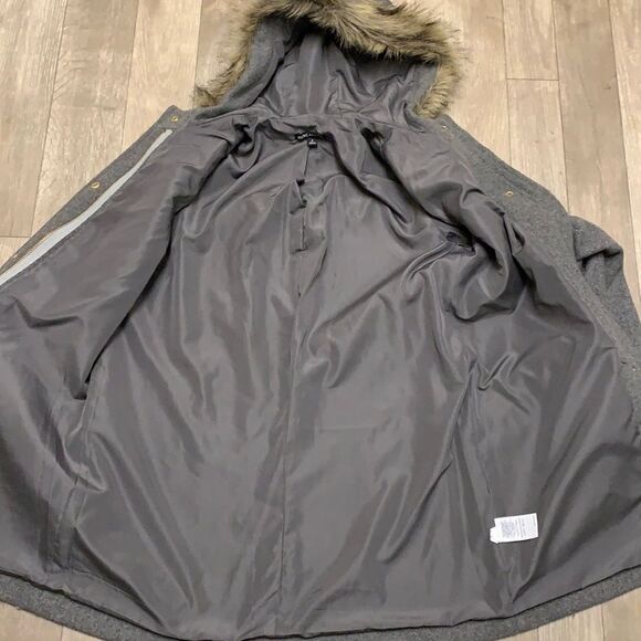 Womens‎ J.Crew Merchantile Wool Blend Faux Fur Quarter Trench Parka Jacket - Picture 3 of 7